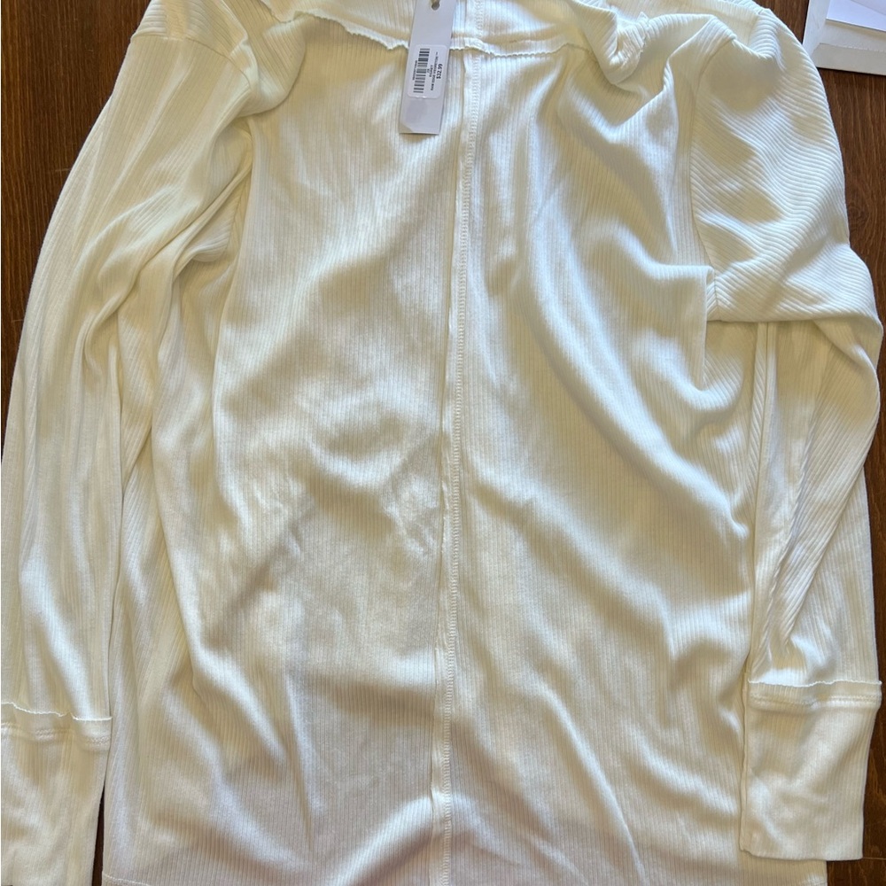 Natural Reflections Cream Ribbed Top - Picture 7 of 7
